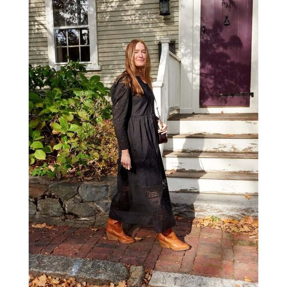 Alix of Bohemia Winifred Black Eyelet Dress Obsidian Medium  An elegant, bohemia - Picture 5 of 14